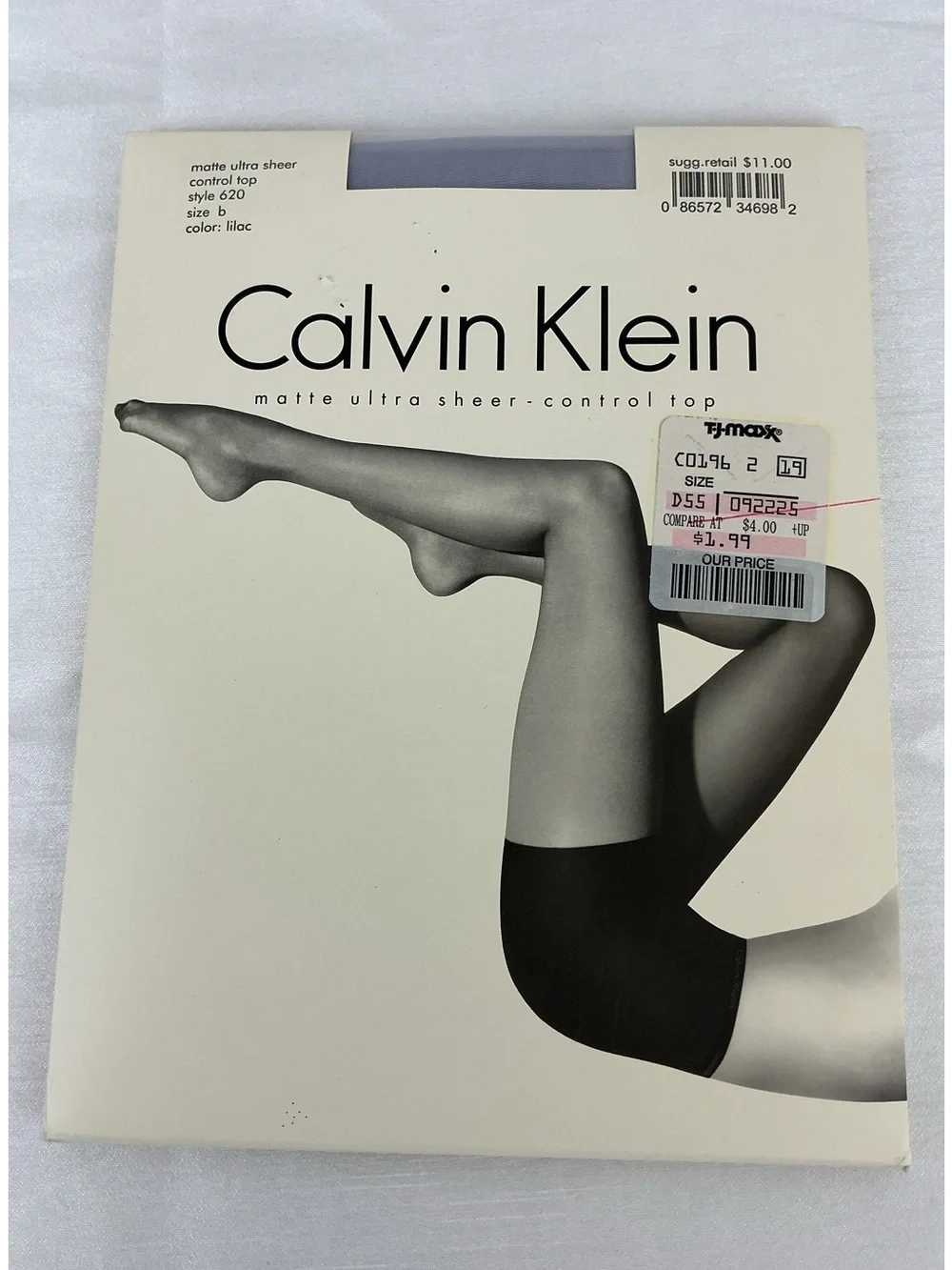 Vintage Calvin Klein Pantyhose Ultra Sheer Control Top Pantyhose Size B Lilac